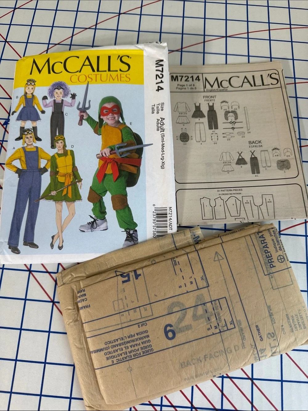 McCall’s M7214 Uncut Factory Folded Costume Sewing Pattern Minion TMNT